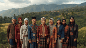 Keberagaman kebudayaan Indonesia sebagai identitas bangsa yang menyatu.