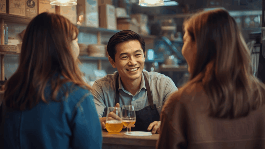 Interaksi pemilik UMKM dan pelanggan